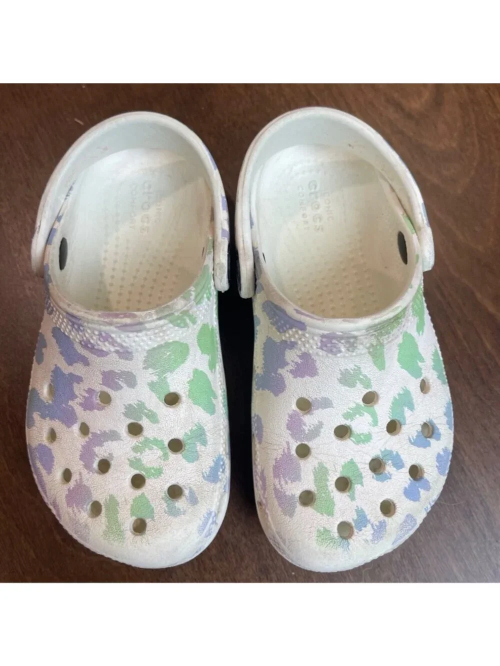 Crocs Classic Out of This World II Clogs Toddler Size 10 Colorful Leopard Print